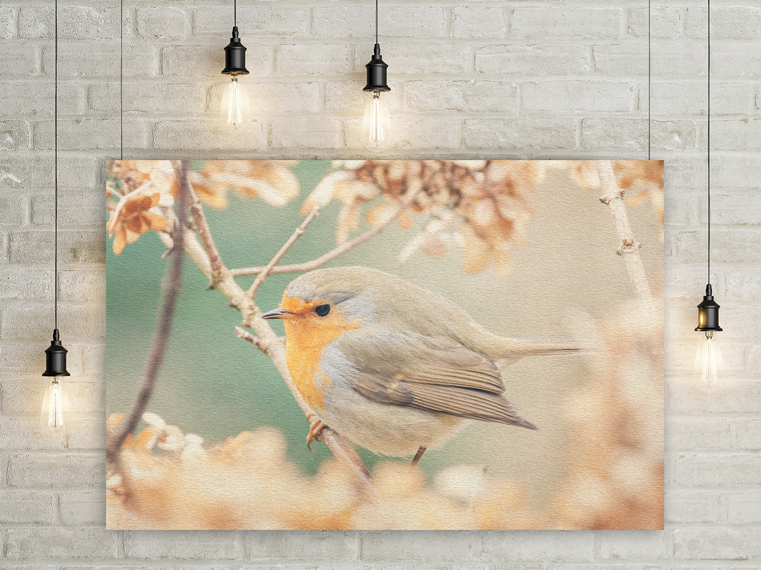 Wandbild Rotkehlchen