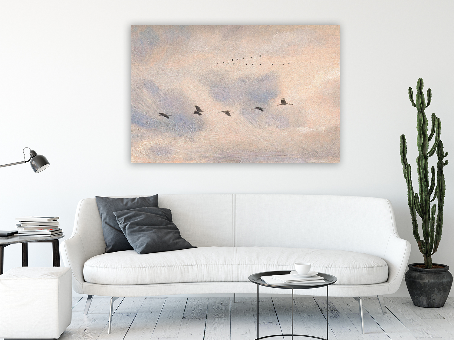 Wandbild Kranichformationen