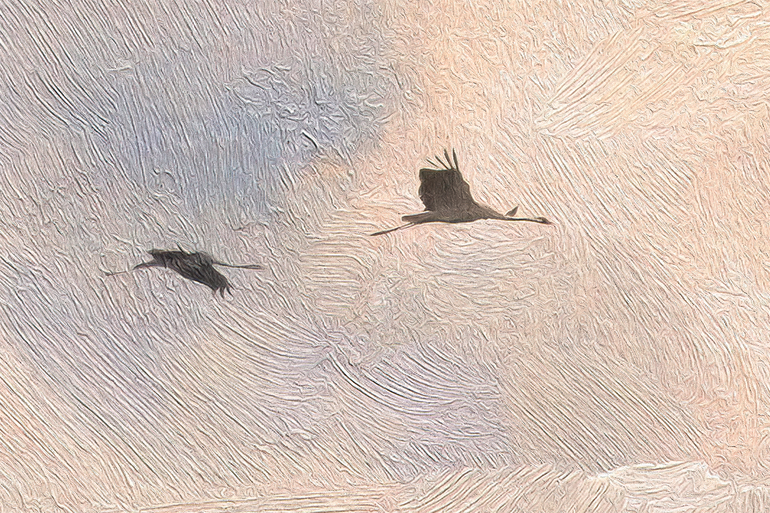 Wandbild Kranichformationen