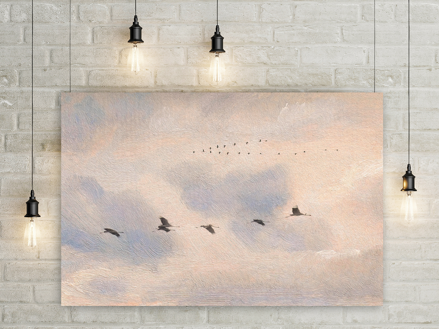 Wandbild Kranichformationen